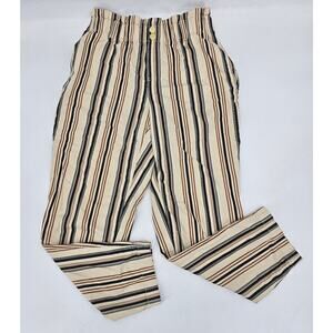 LOFT Outlet High Rise Striped Straight-Leg Pants - Small